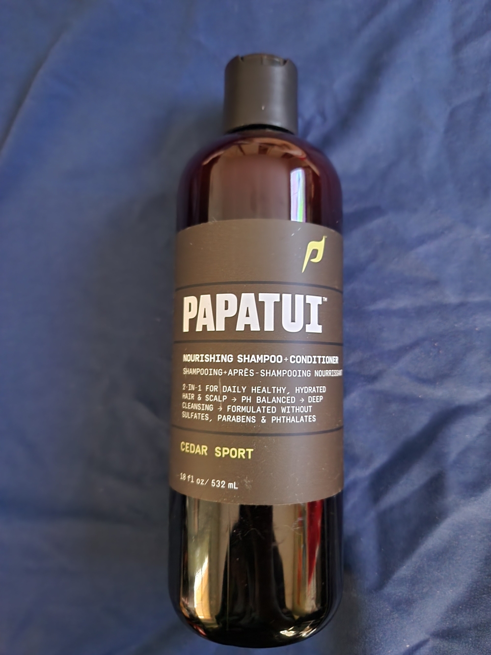 Papatui Men's Shampoo & Conditioner - 2 in 1 - 18 oz - Scent: Cedar Sport - New